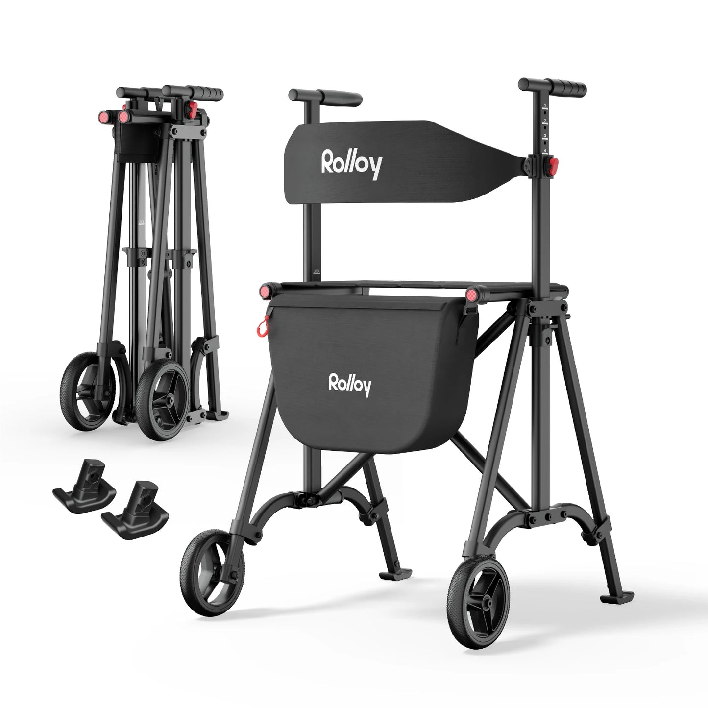 Compact Master 2-Wheel Walker with Seat - Lightweight, with 2 Glide Skis