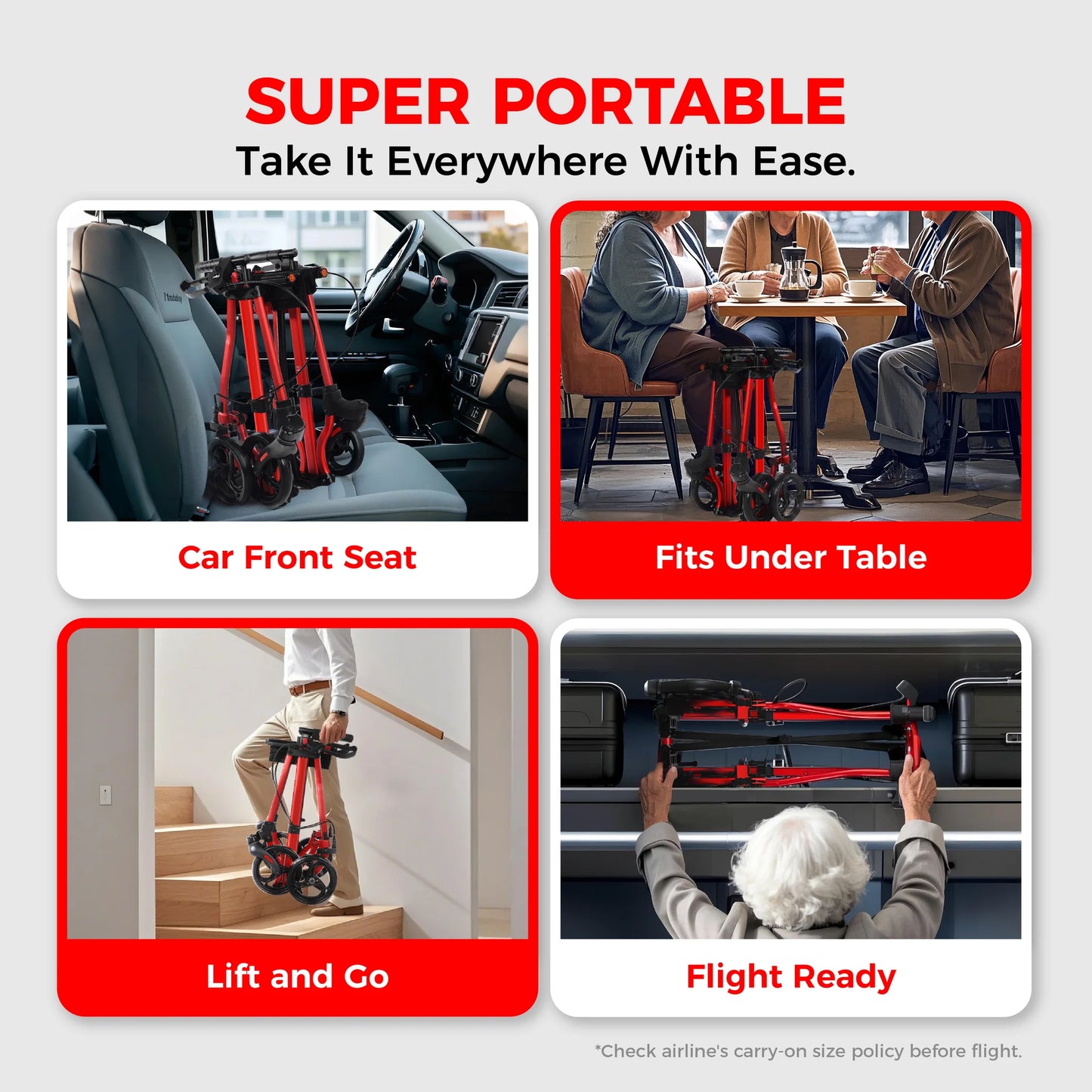 Compact Master II Rollator Walker with Seat, 2026 New Model