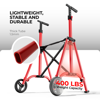 Compact Master 2-Wheel Standard Walker with 2 Glide Skis – Lightweight, Without a Seat