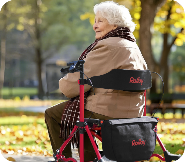 Rollinator Best 4 Wheel Rollator with Seat Rolloy Compact Master Rollator Walker