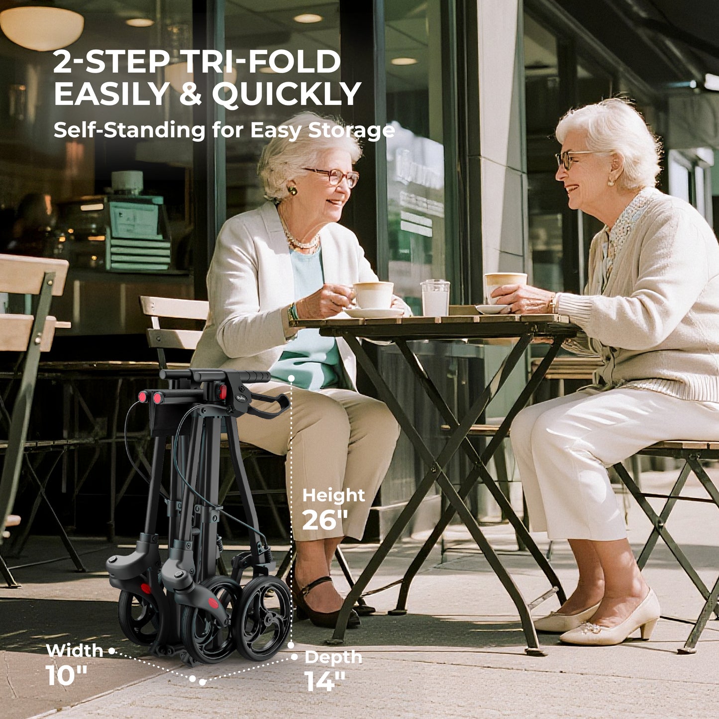 Compact Master II Rollator Walker with Seat, 2026 New Model