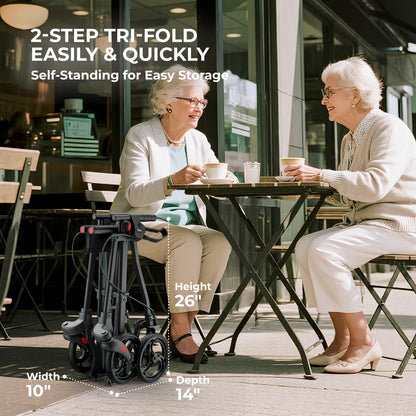 Compact Master II Rollator Walker with Seat, 2026 New Model