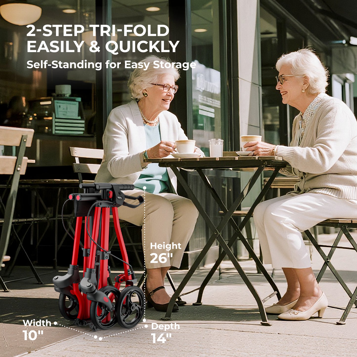 Compact Master II Rollator Walker with Seat, 2026 New Model