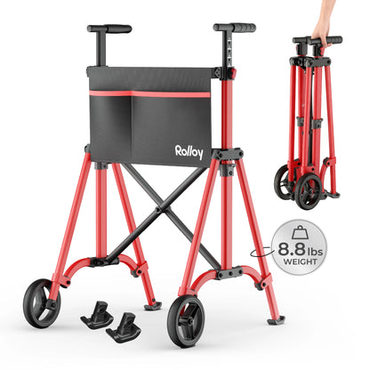Compact Master 2-Wheel Standard Walker with 2 Glide Skis – Lightweight, Without a Seat