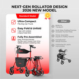 Compact Master II 4-Wheel Rollator Walker with Seat, 2026 New Model