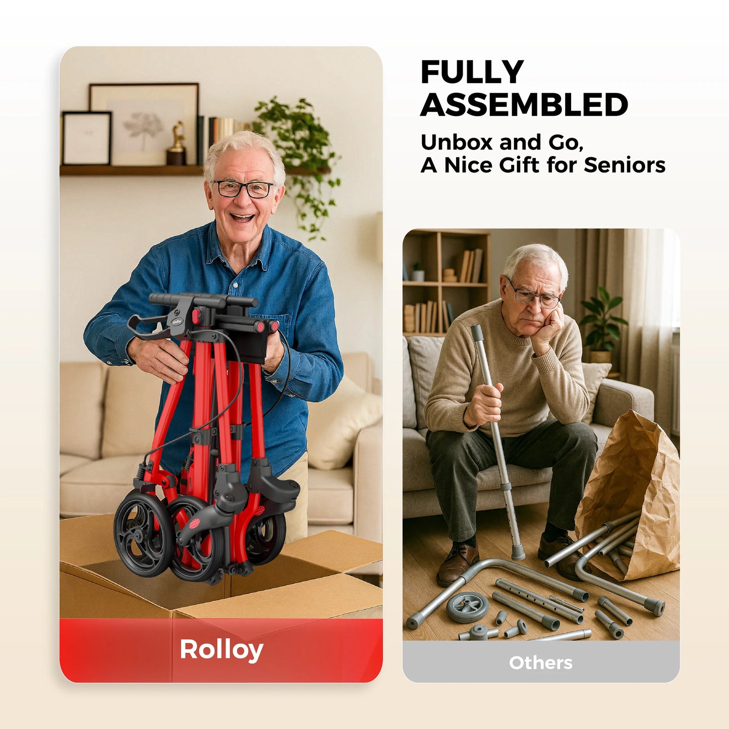 Compact Master II Rollator Walker with Seat, 2026 New Model
