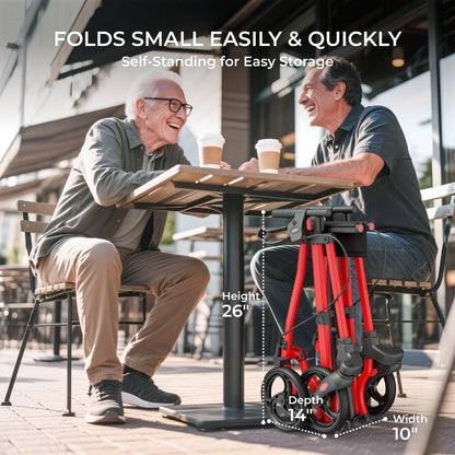 Compact Master II Rollator Walker with Seat, 2026 New Model